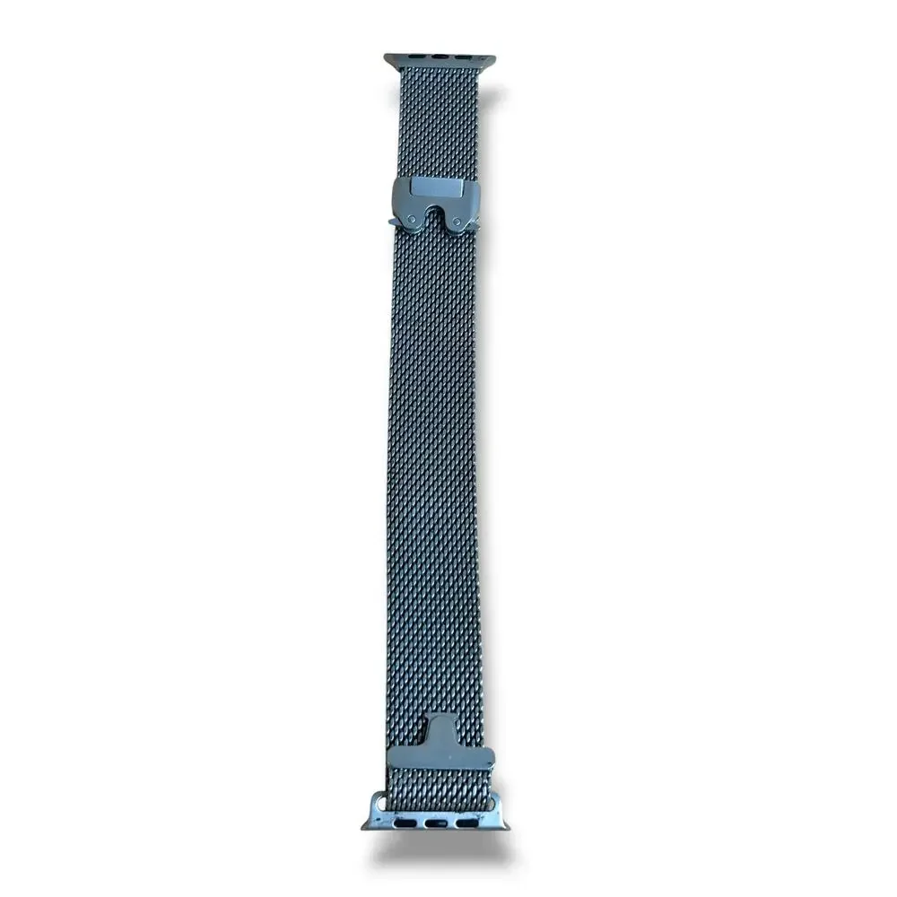 Silver Tone Metal Mesh Milanese Loop Watch Band For Apple Watch 49mm 45mm 46mm